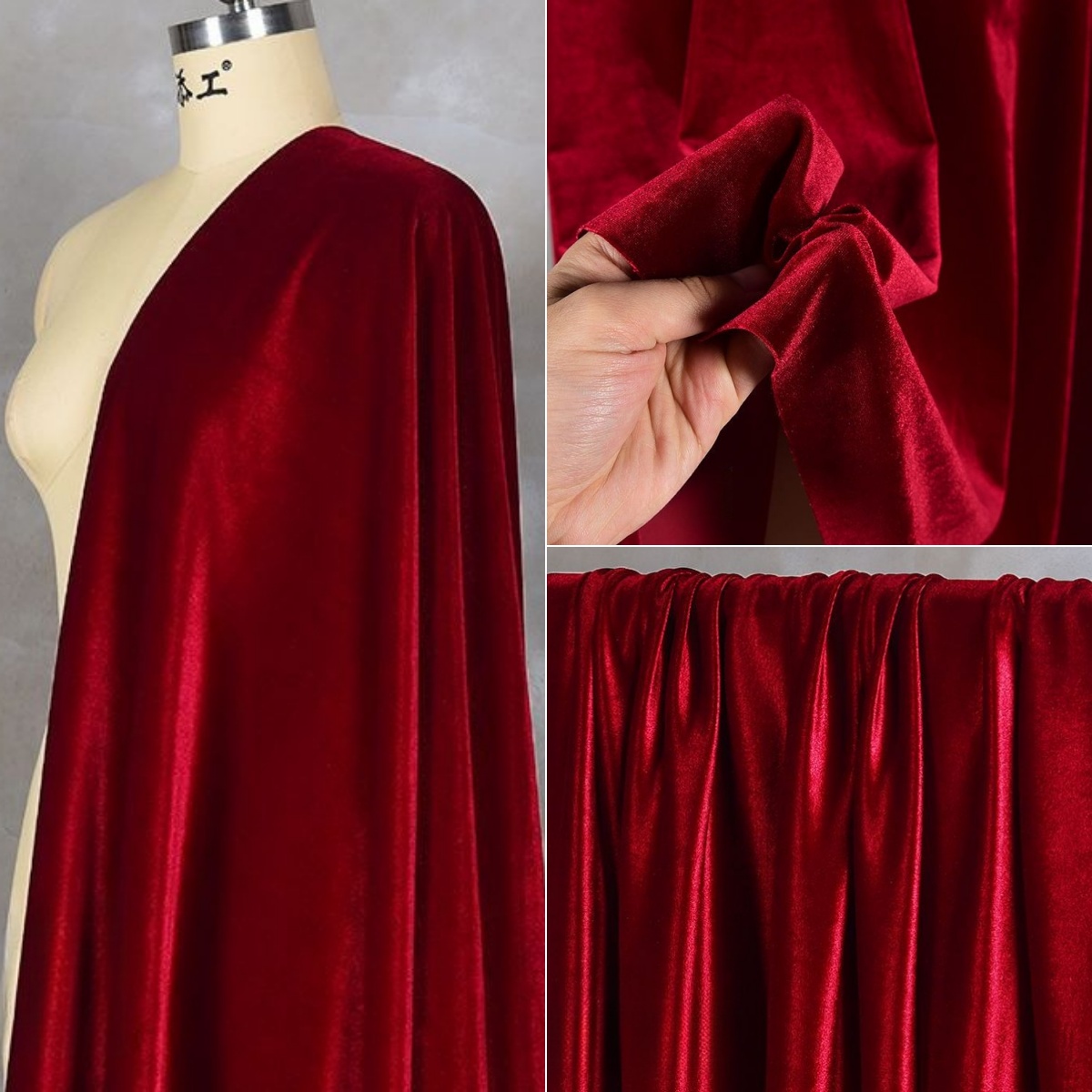 Sewing Velvet Fabric - Solid color soft four sided elastic