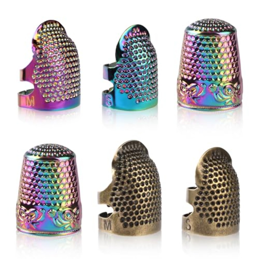 Sewing Thimble Metal - Thimbles for Hand Sewing, 6 PCS