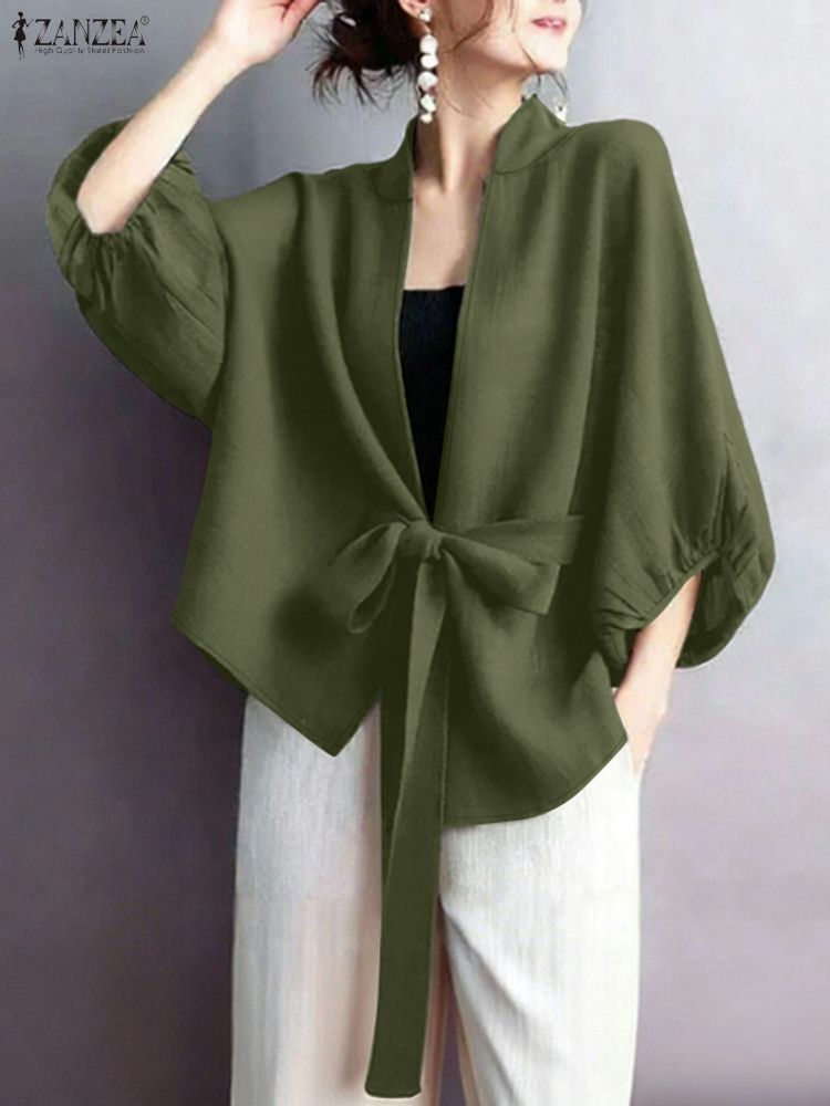 Sewing V - 2025 ZANZEA Elegant V Neck Lantern