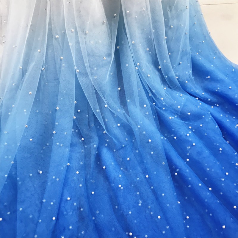Sewing Batik Fabric - 100x150cm Pearl Mesh Gradient Tulle Fabric