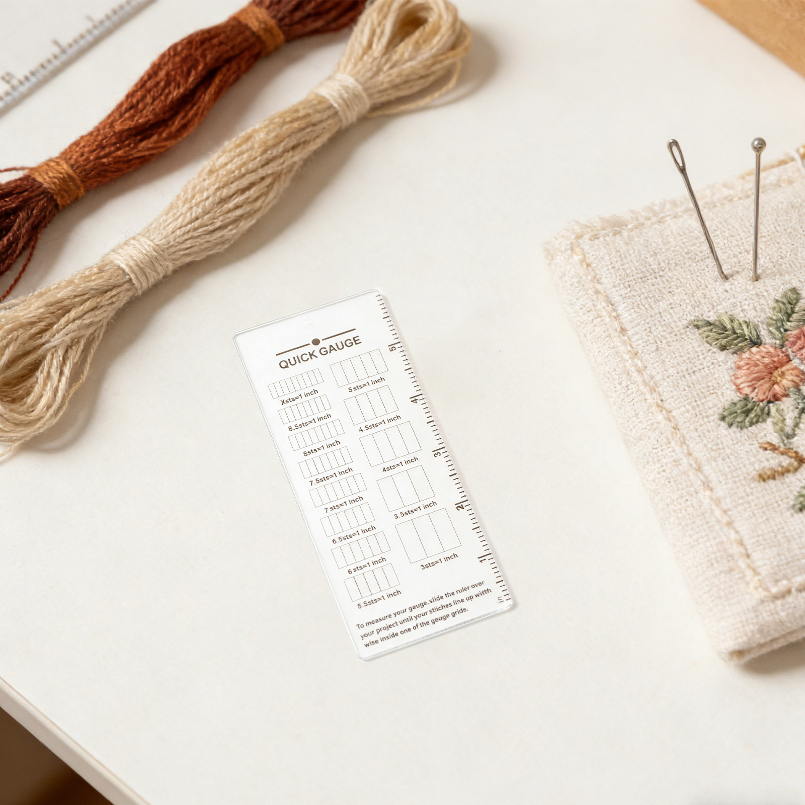 2Pcs Knitting Gauge Ruler Acry - Sewing Knit review and price
