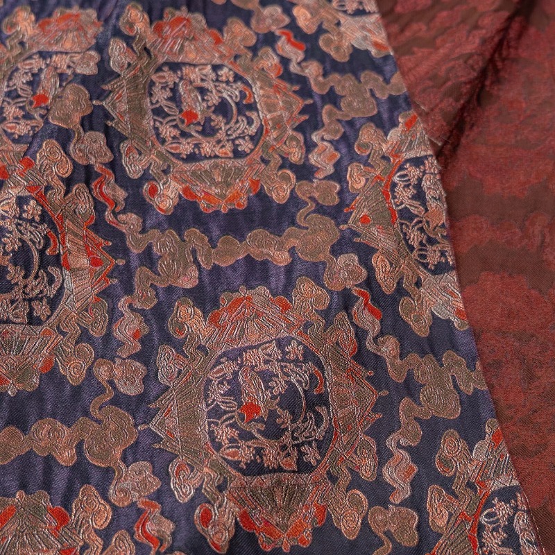 Purple Red Rayon Floral Jacqua - Sewing Fabric review and price