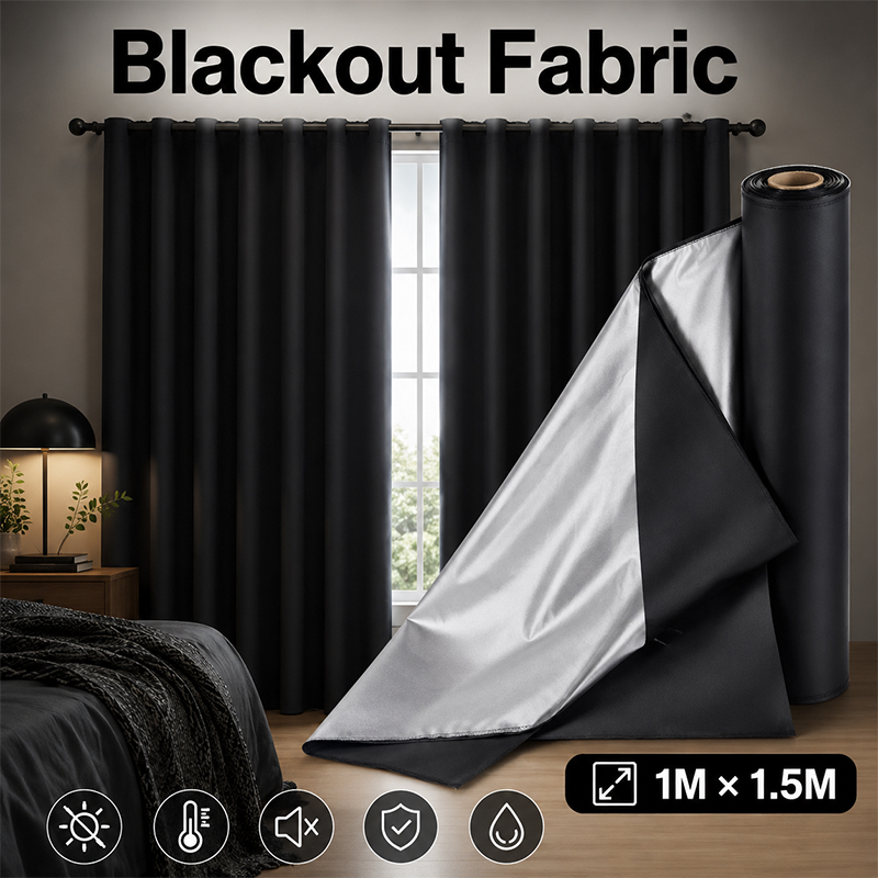 1m Black Silver Coated Blackou - Sewing Fabric review and price