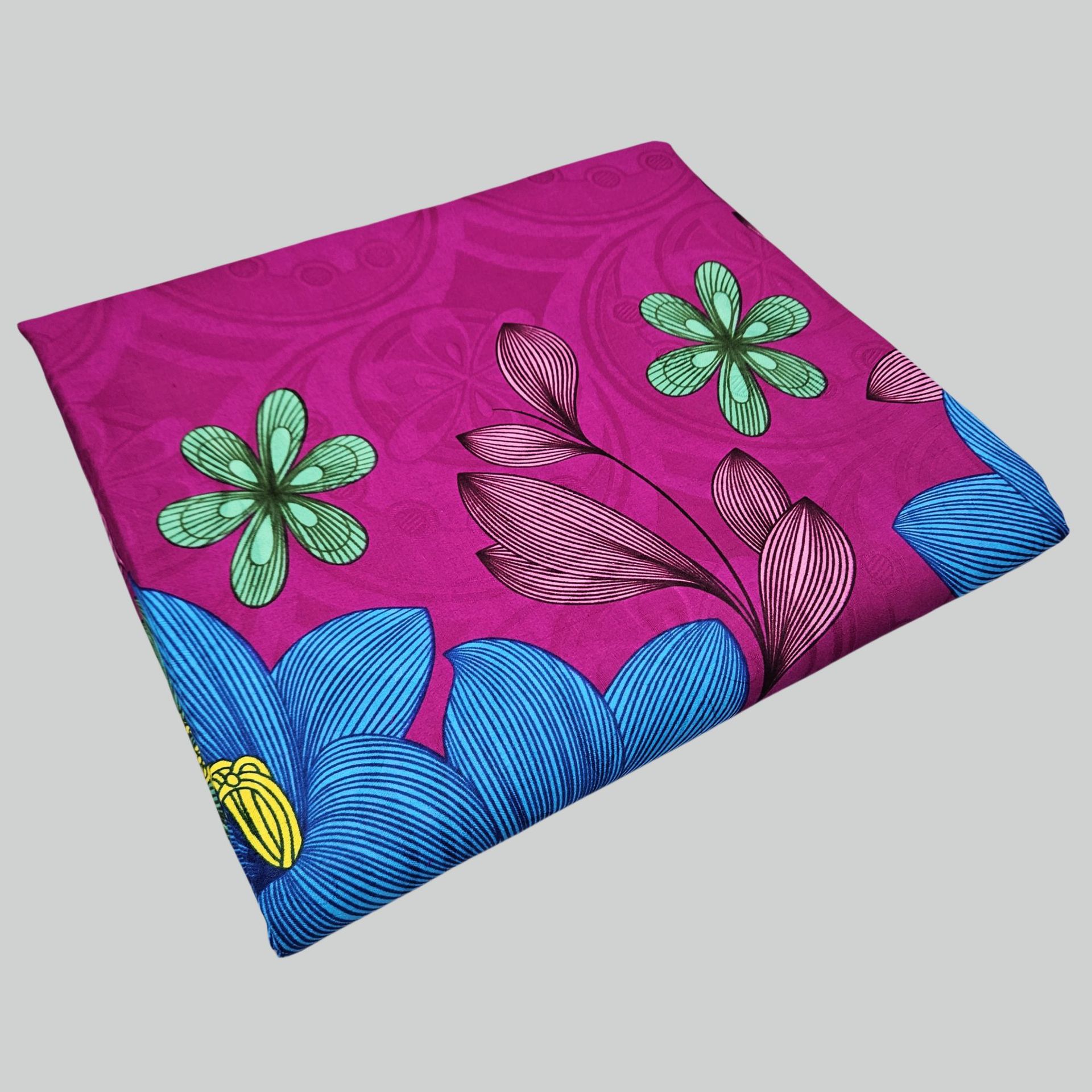 Floral Printed on Purple Blue  - Sewing Batik Fabric review and price