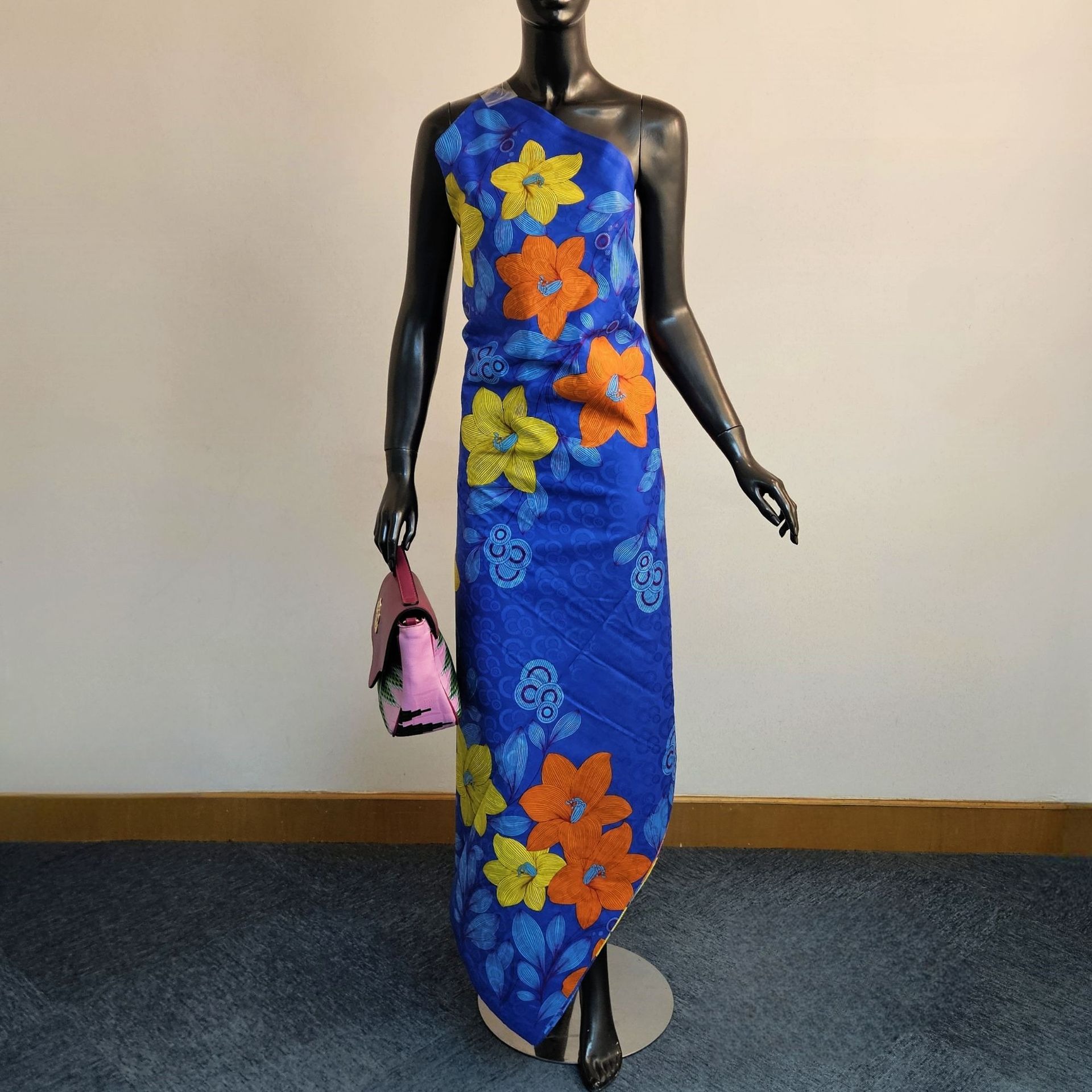 Floral Printed on Purple Blue  - Sewing Batik Fabric review and price