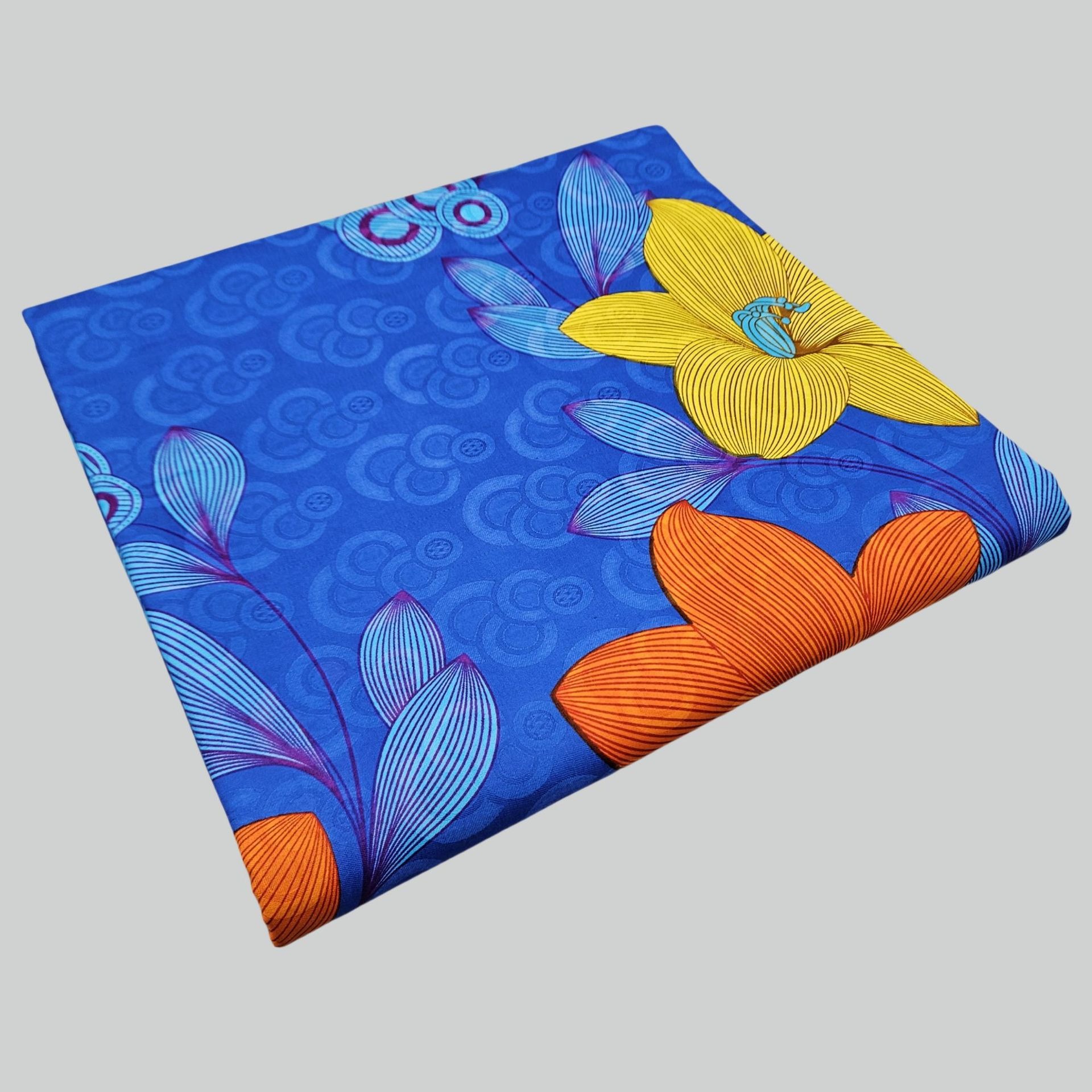 Floral Printed on Purple Blue  - Sewing Batik Fabric review and price
