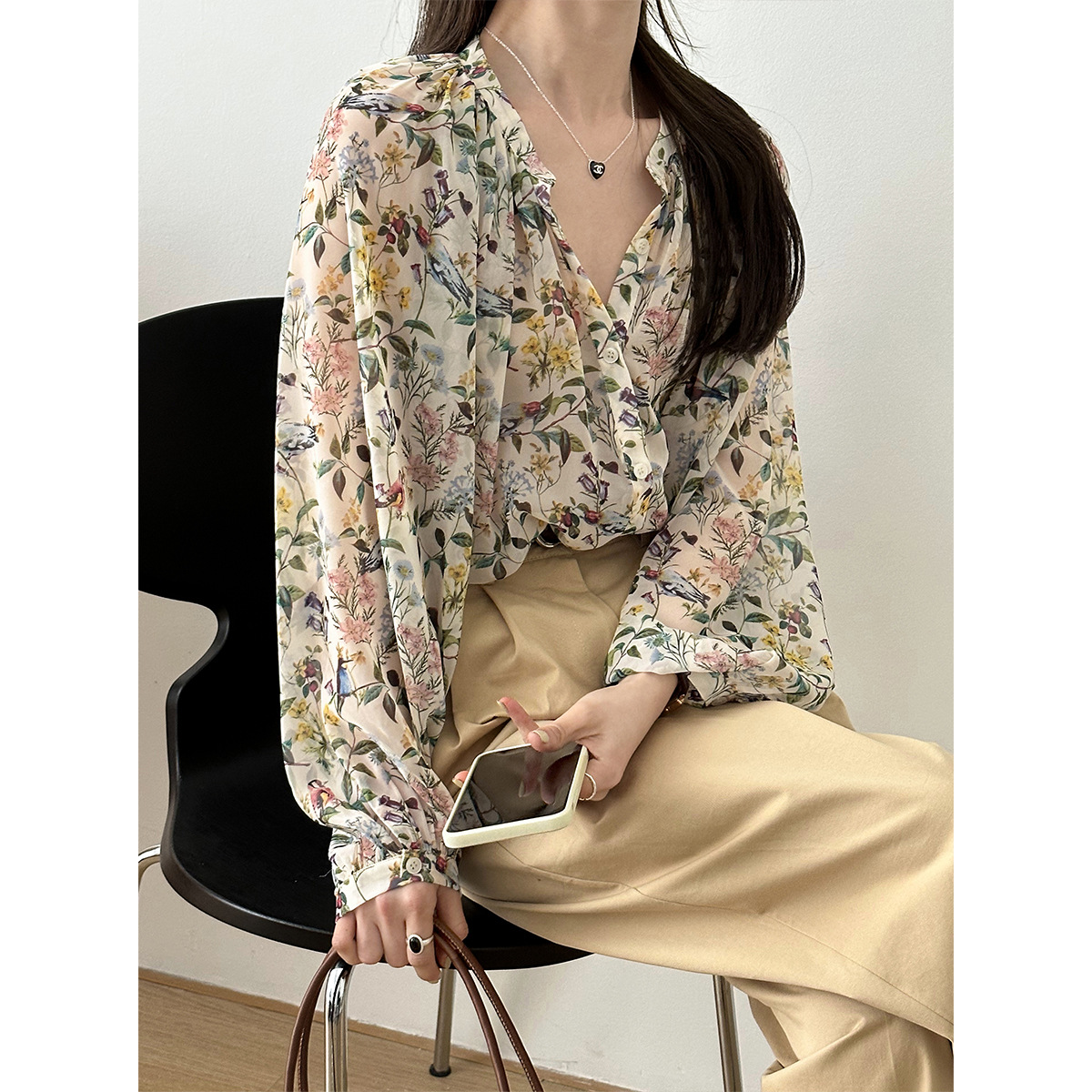 2025 Women Spring Flower Print - Sewing V review and price