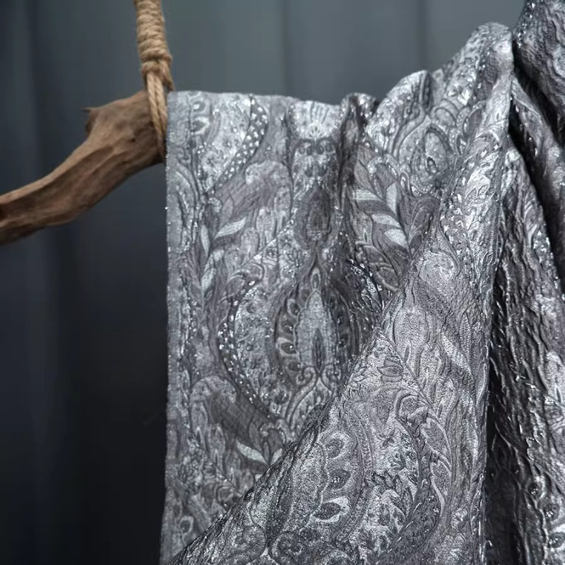 Gray Court Style Shiny Jacquar - Textile And Sewing Materials review and price