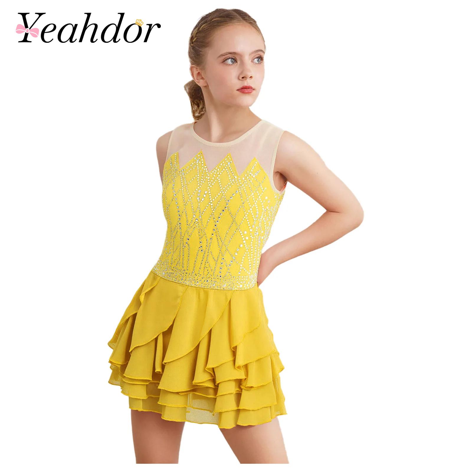Girls Mesh Figure Skating Dres - Sewing Vest review and price