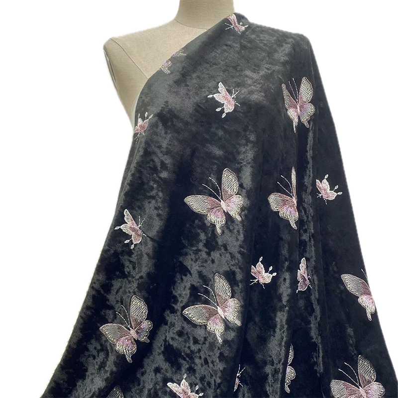 Velvet Colorful Butterfly Embr - Sewing Velvet Fabric review and price