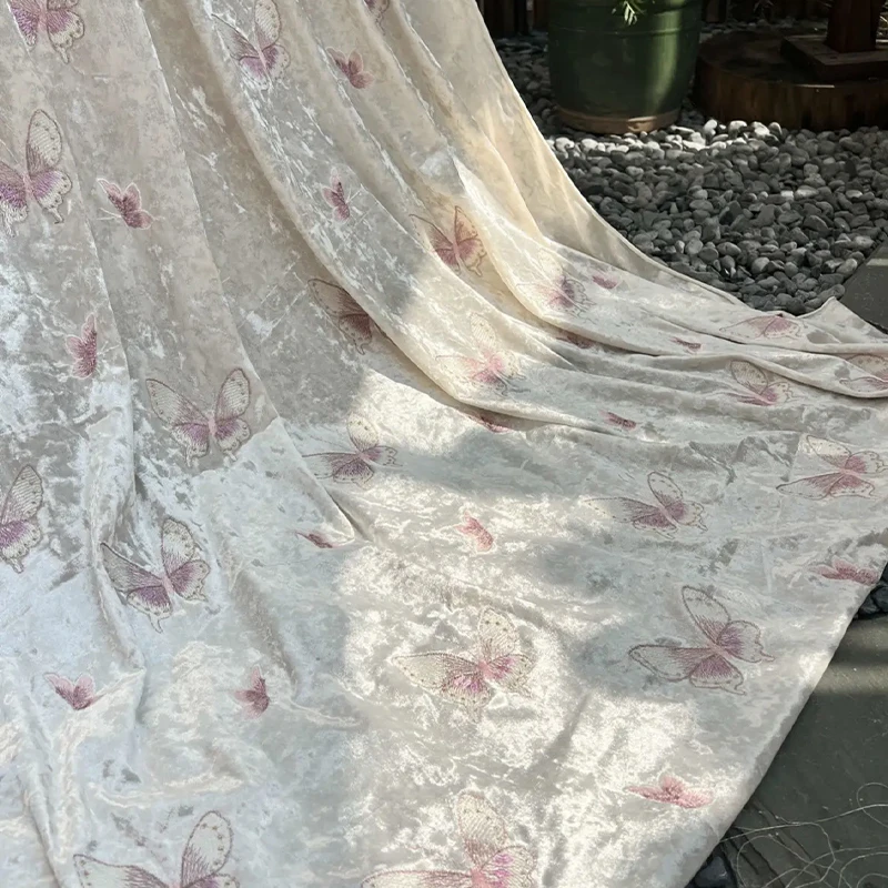 Velvet Colorful Butterfly Embr - Sewing Velvet Fabric review and price